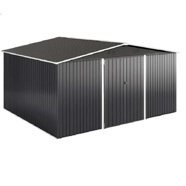 14 ft. W x 12 ft. D Metal Outdoor Storage Garden Tool Steel Shed with Lockable Doors and Vents (168 sq. ft. )