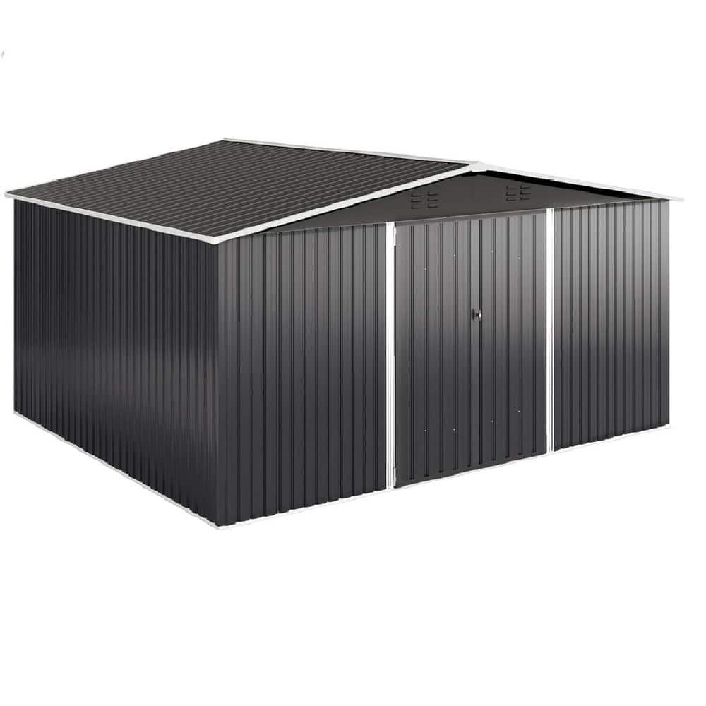 VIWAT 14 ft. W x 12 ft. D Metal Storage Shed with Lockable Doors