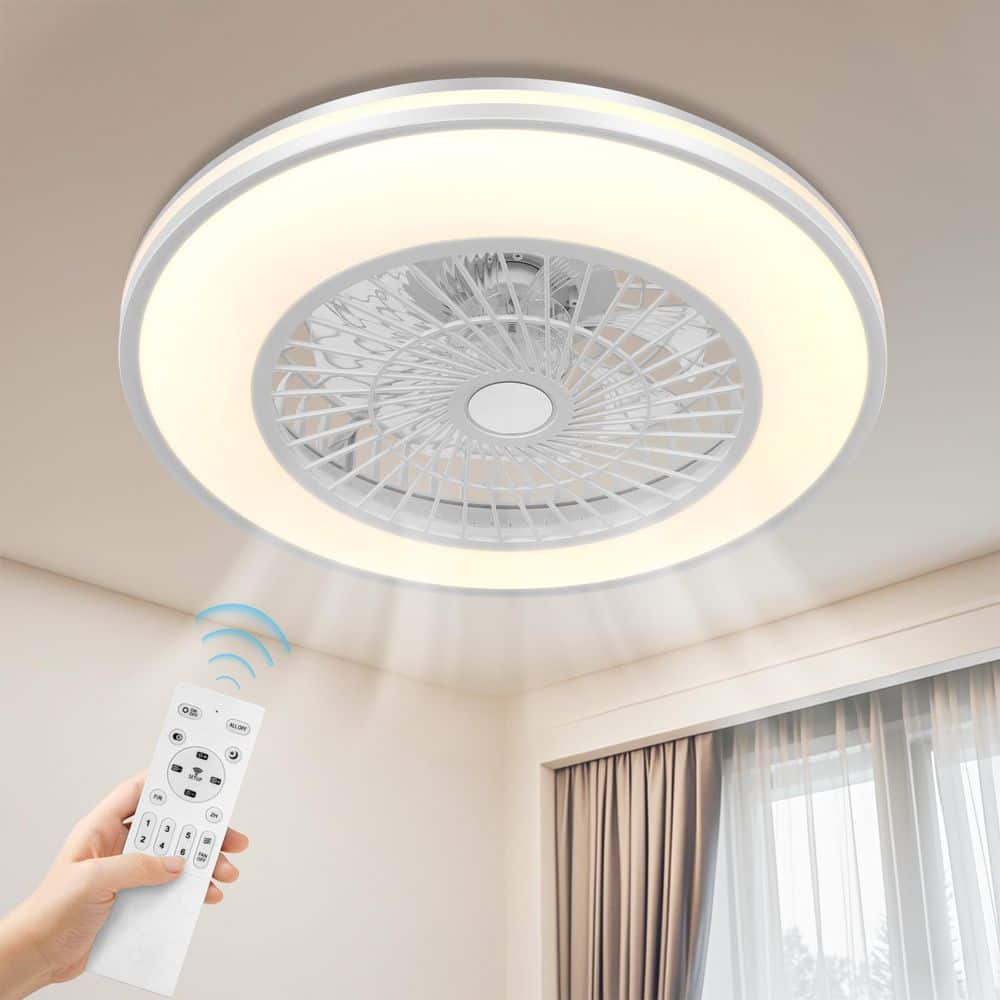Ltemziiy 22 in. Indoor White Ceiling Fan with Lights Remote