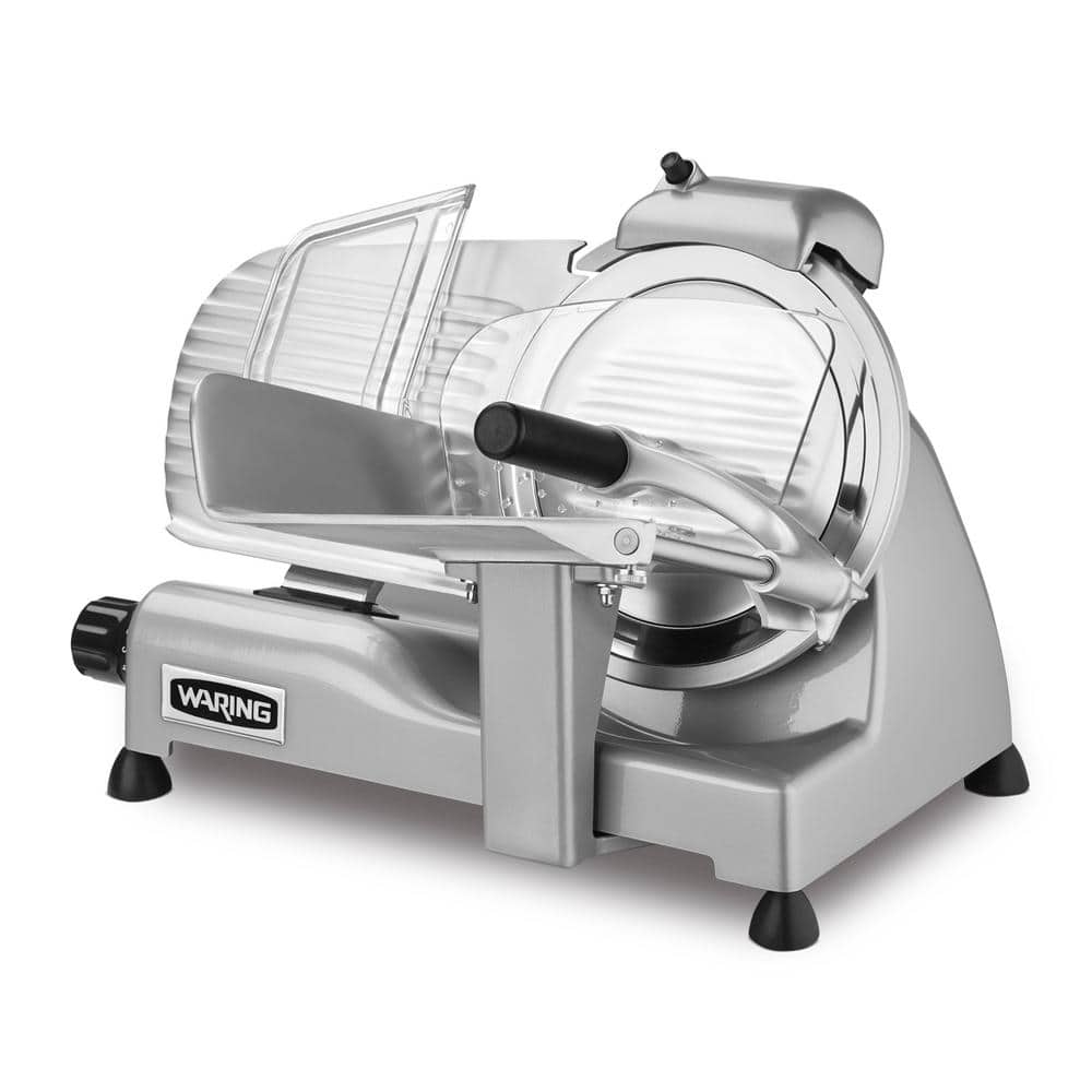 VEVOR Commercial Toast Bread Slicer 0.48 in. 370-Watt Silver Thickness Electric Bread Cutting Machine Bakery Bread Slicer