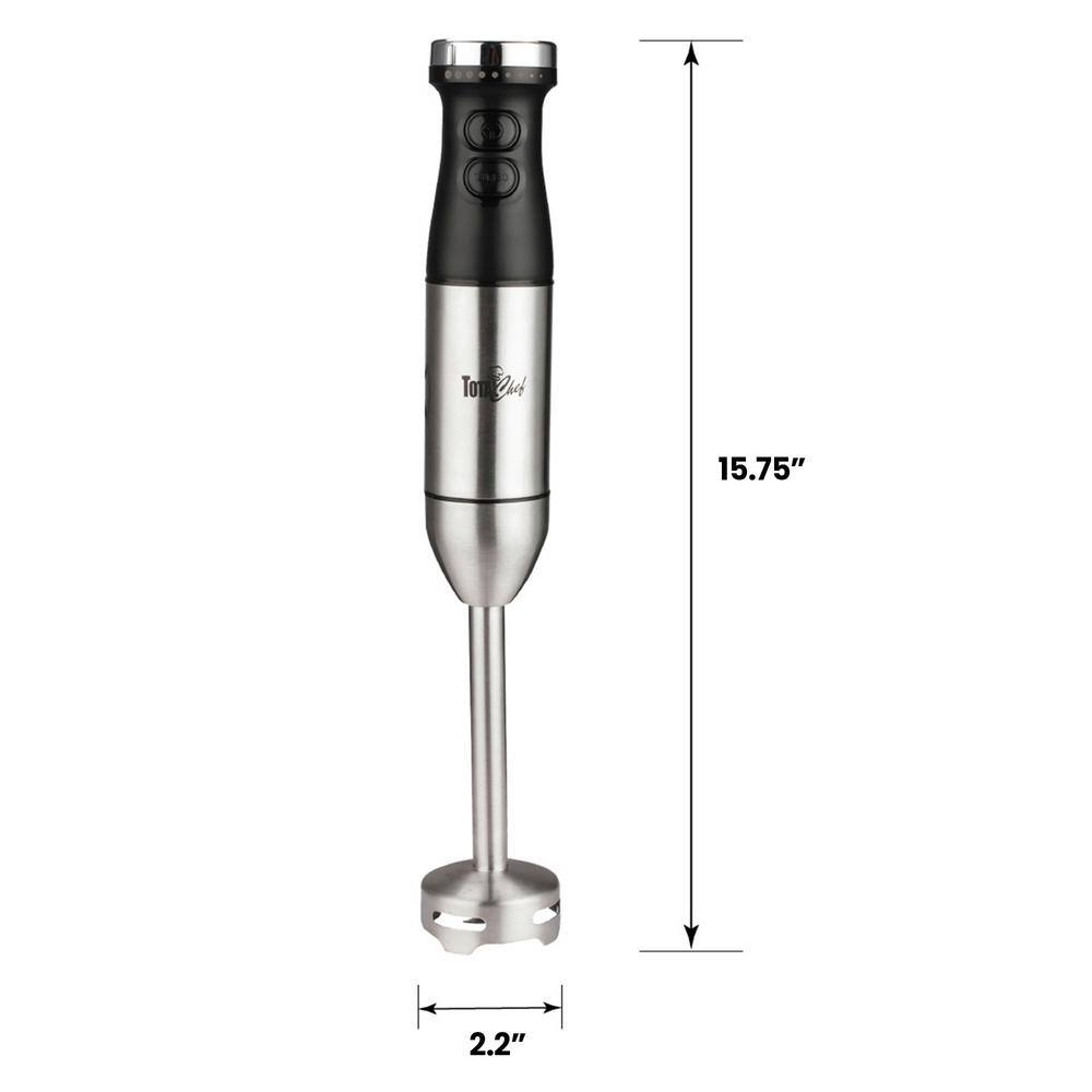 Variable Speed Immersion Hand Blender 225 W with Turbo Boost, Black and Stainless Steel