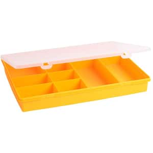 15 in. 10-Compartment Small Parts Organizer Box in Sunflower