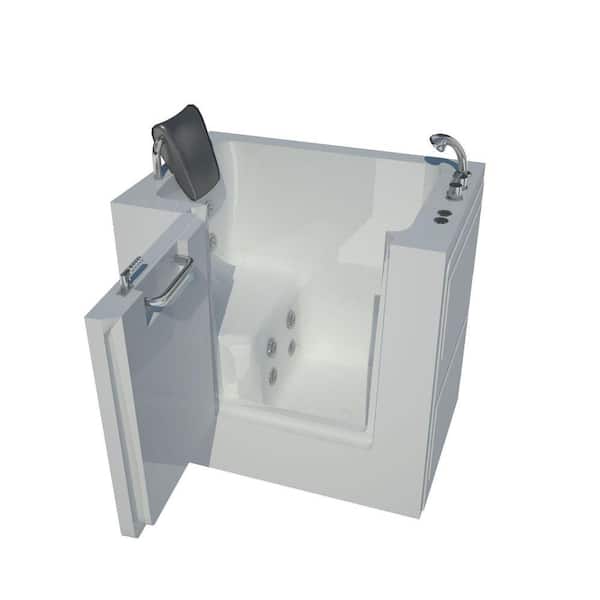 Universal Tubs Nova Heated 3.4 ft. Walk-In Whirlpool Bathtub in White with Chrome Trim