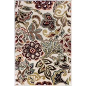 Deco Abstract Ivory 2 ft. x 3 ft. Indoor Area Rug