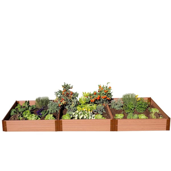 Frame It All 1 in. Profile Classic Sienna 4 ft. x 12 ft. x 11 in. Raised Garden Bed