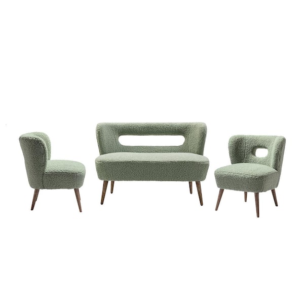 JAYDEN CREATION Irvington 3-Piece Sage Living Room Set