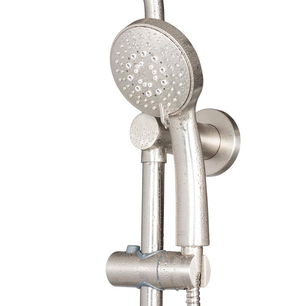 Brushed Nickel Multi-Function Shower System with Rain Showerhead