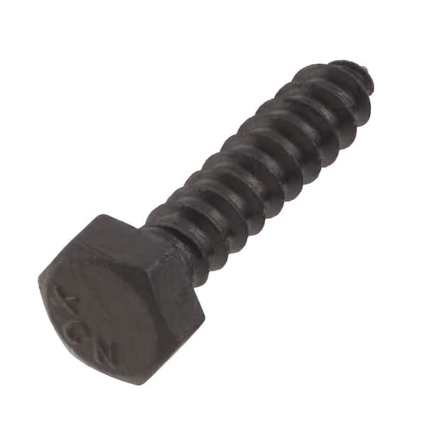 5/16 in. x 1-1/2 in. Black Exterior Hex Head Lag Screw (25-Pack)
