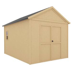 10 ft. x 12 ft. Unfinished Wood Shed Outdoor with Window and Flexible Double Door Do-it-Yourself Shed 120 sq. ft.