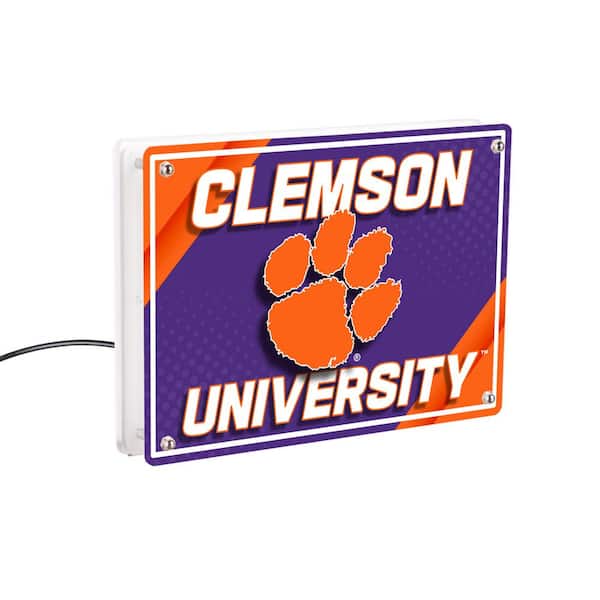 Evergreen Clemson University NCAA Purple Rectangle Desklite LED Decor