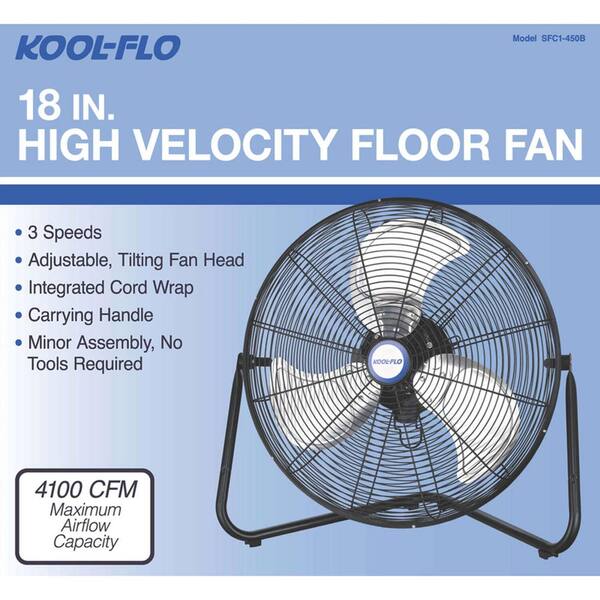 Kool-Flo 20 inch High Velocity Drum Fan with Wall offers Mount, Grey