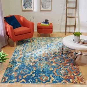 Bodhi Blue 5 ft. x 8 ft. Abstract Area Rug