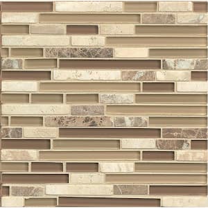Eclipse Linear 12 in. x 12 in. Espresso Glass Mosaic Tile (10 sq. ft./Case)