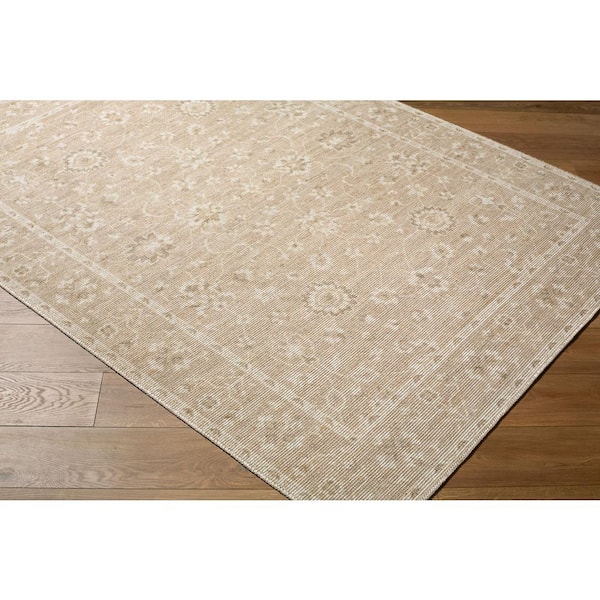 2 ft. x 7 ft. Nabela Noor Home Asha Oatmeal/Off-White Traditional Area Rug