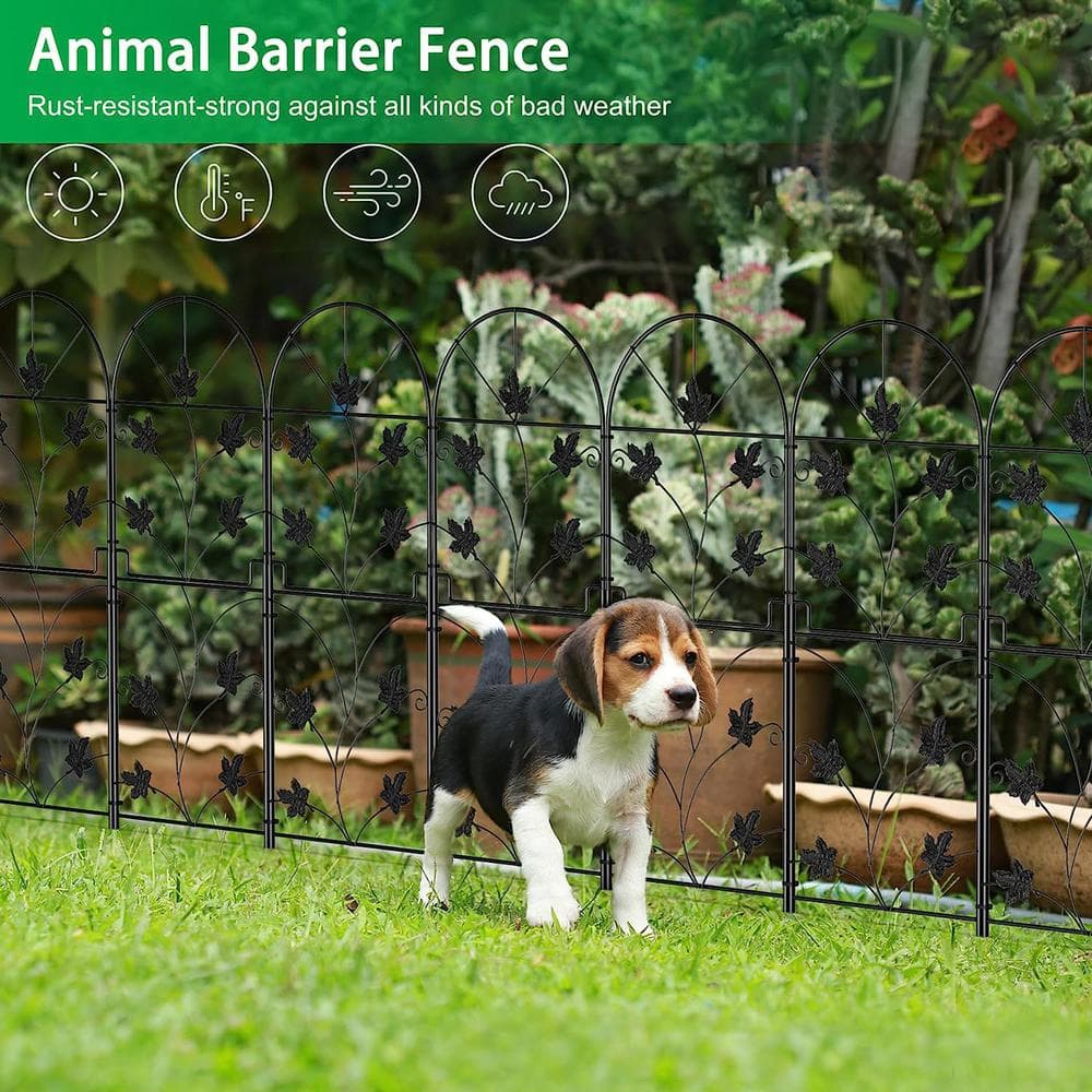 Black Metal Decorative Garden Border Fence Panels
