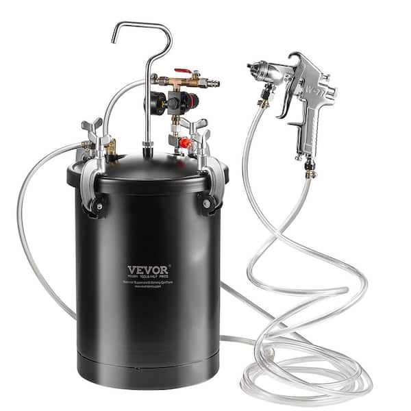 VEVOR Spray Paint Pressure Pot, 15 L/3.75 gal. Pressure Pot Tank, 60 psi Adjustable Pressure, Steel Pressure Pot Paint Tank
