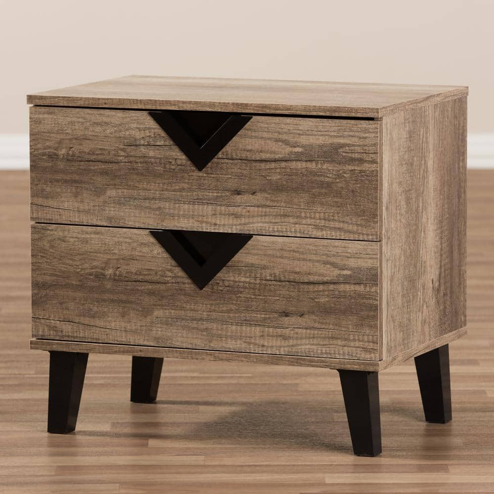 Swanson Light Brown Oak 2-Drawer Nightstand