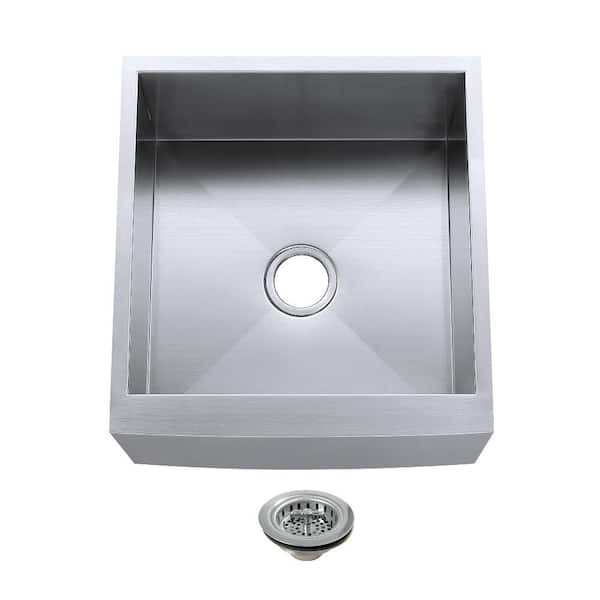 Denver 21 in. Farmhouse Single Stainless Steel Kitchen Sink with Basket Strainer