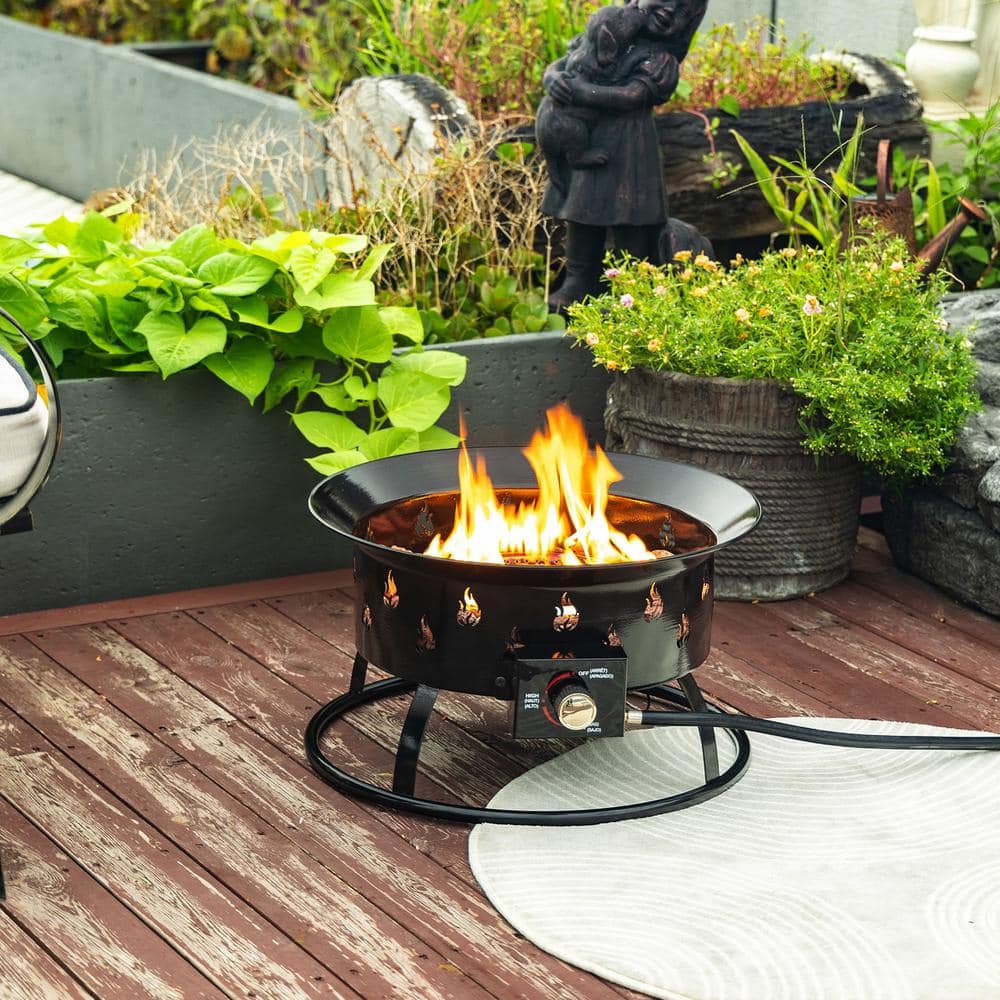 19 in. Mini Fire Pit Outdoor Portable Fire Pit Table Steel Camping Fire Pit