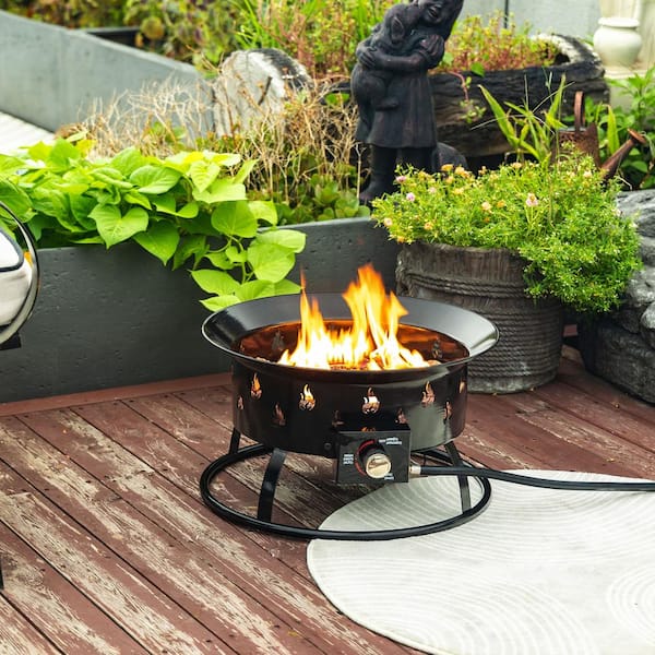 Unbranded 19 in. Mini Fire Pit Outdoor Portable Fire Pit Table Steel Camping Fire Pit with Lava Rocks