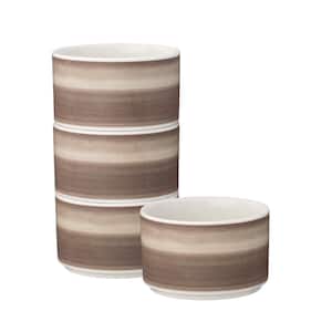 ColorStax Ombre Umber 3.75 in., 9 fl. oz. Brown Porcelain Mini Bowls (Sets of 4)