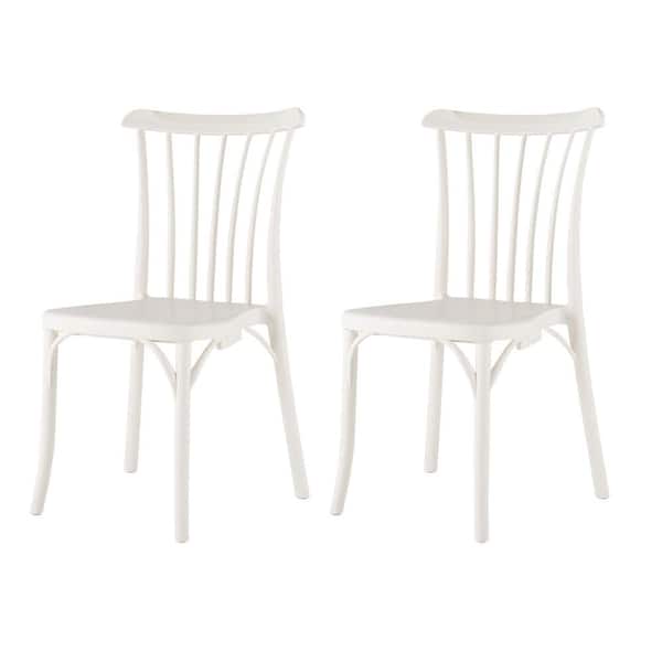 Lagoon Stackable Rio White Dining Chair (Set of 2)