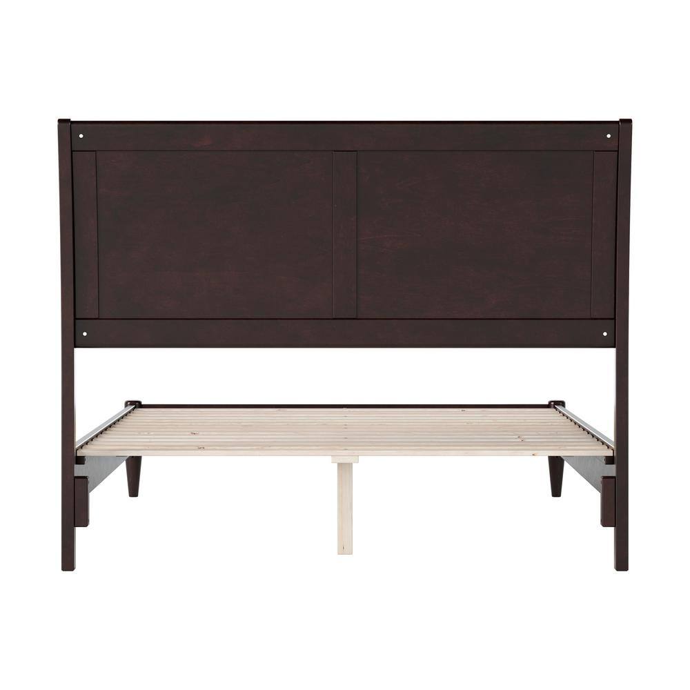 Valencia Espresso Full Wood Sleigh Platform Bed with Slats