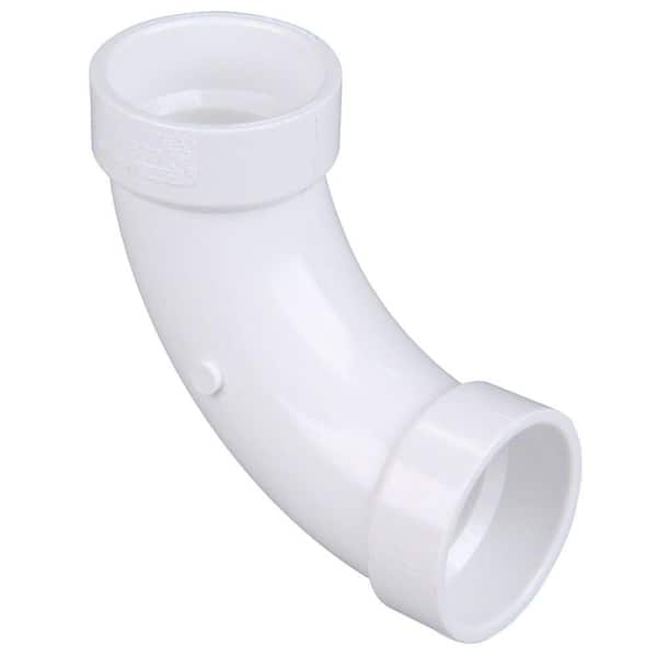 NIBCO 2 in. PVC DWV 90-Degree Hub x Hub Long-Turn Elbow Fitting