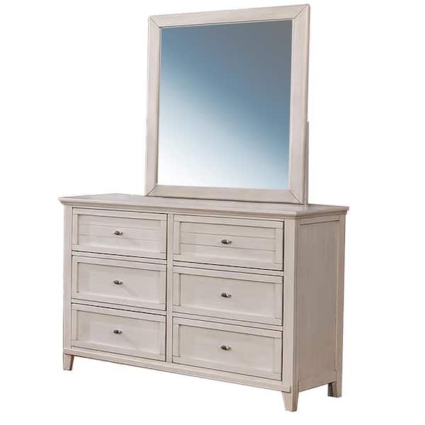 Home Furnishing Brogan 6 Drawers, Dresser Top Mirror With Stand
