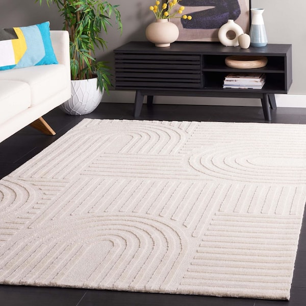 Audrey 4 ft. x 6 ft. Beige Geometric Parallel Area Rug