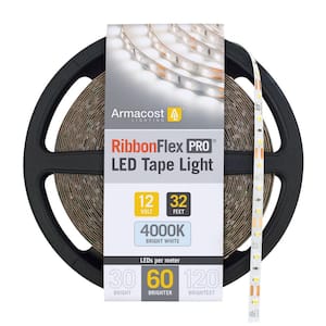 RibbonFlex Pro 32.8 ft. 12-Volt LED White Strip Light 60 LEDs/m in Bright White (4000K)