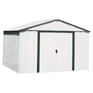 Arlington 10 ft. W x 8 ft. D Galvanized Metal White Storage Building