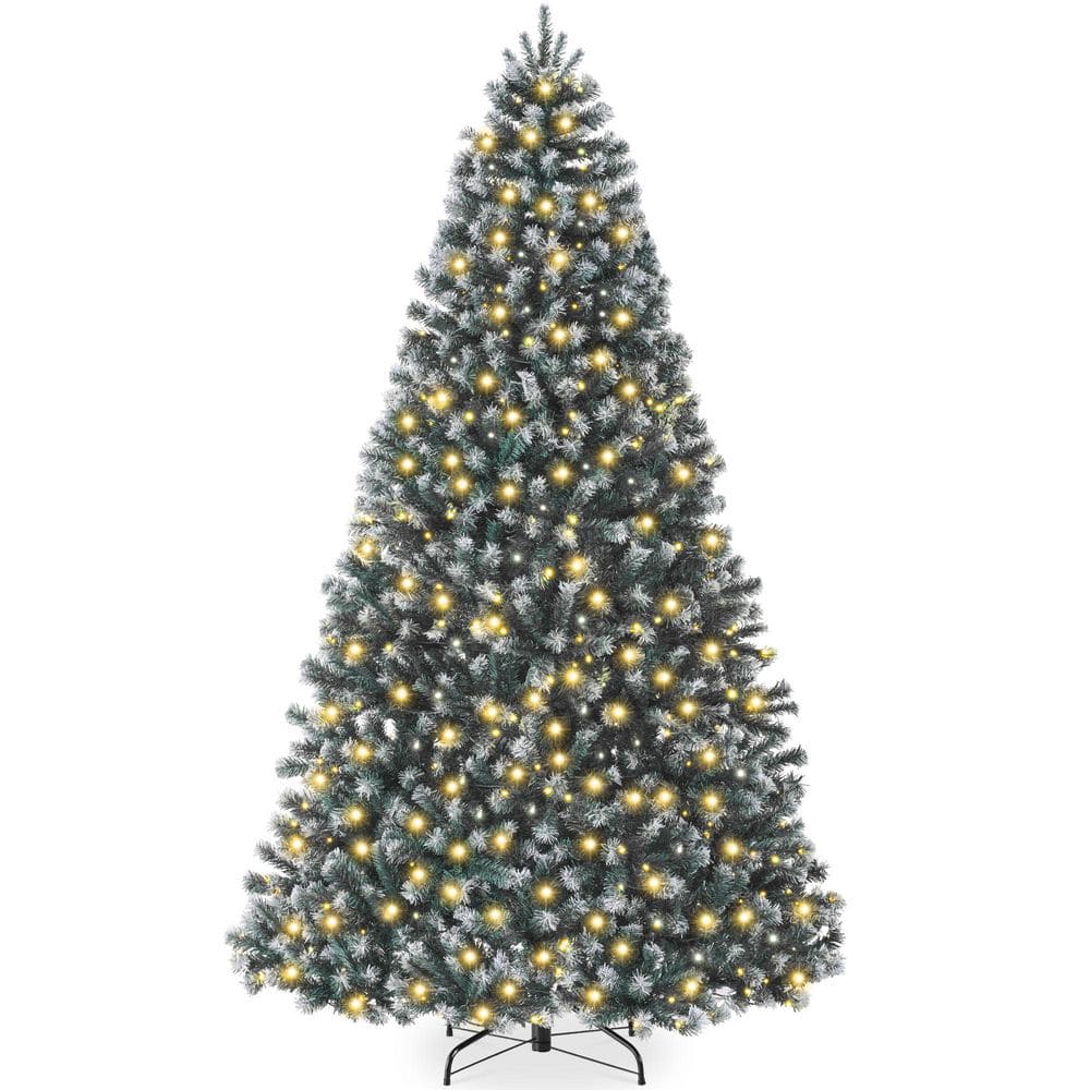 9 ft. Pre-Lit Frosted Blue Spruce Artificial Christmas Tree with Metal Hinges and Foldable Base price history on PriceWatchPro