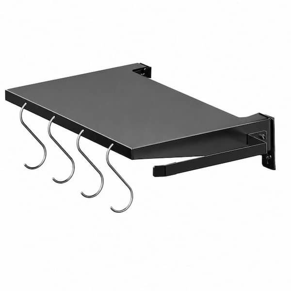 1-Piece Foldable Griddle Side Shelf for Blackstone 28 in. Griddle, Grill Accessory with Towel Holder and 4 Hooks