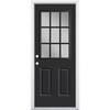 Masonite 32 in. x 80 in. 9 Lite Right-Hand Inswing Painted Steel Prehung Front Exterior Door with Brickmold 21160