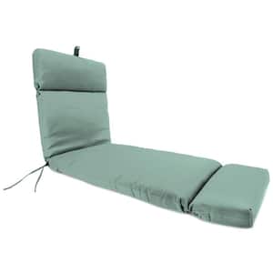 Sunbrella 72 in. x 22 in. Canvas Spa Solid Rectangular French Edge Outdoor Chaise Lounge Cushion