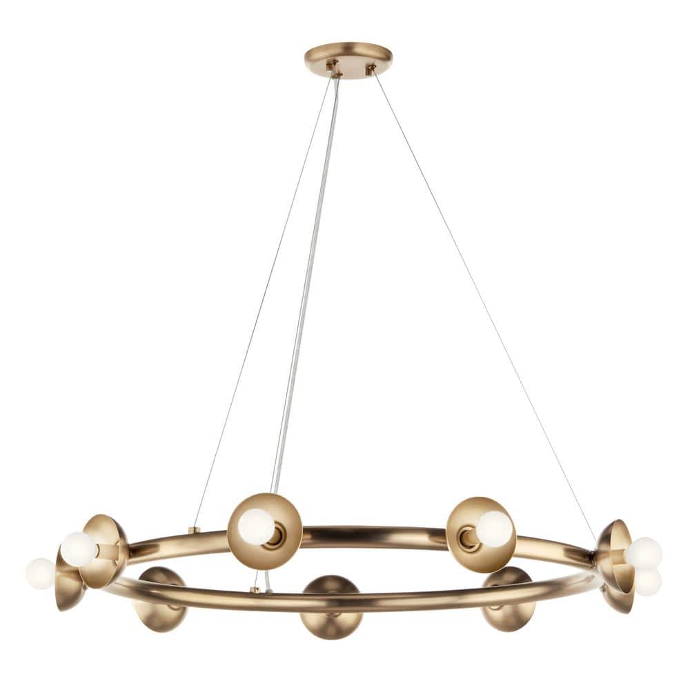 Palta 34.5 Inch Champagne Bronze Modern 9-Light Chandelier