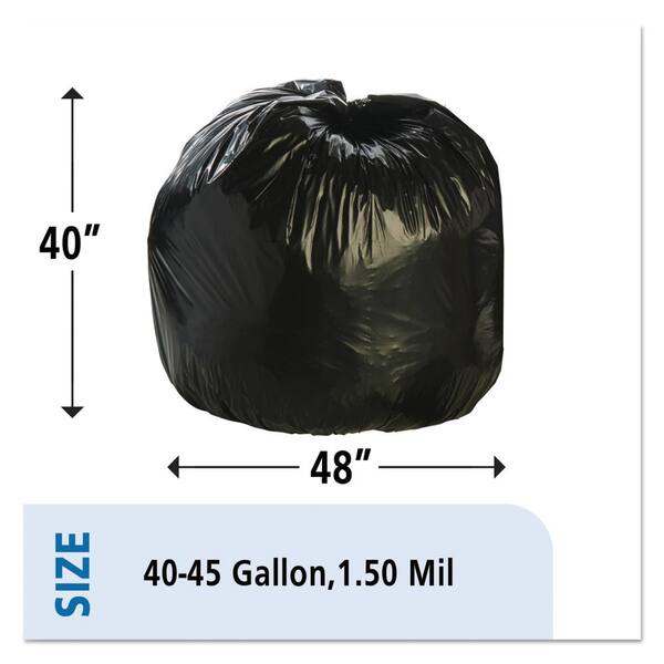 Total Recycled Content Plastic Trash Bags, 45 gal, 1.5 mil, 40 Total Recycled Content Plastic Trash Bags, 45 gal, 1.5 mil, 40