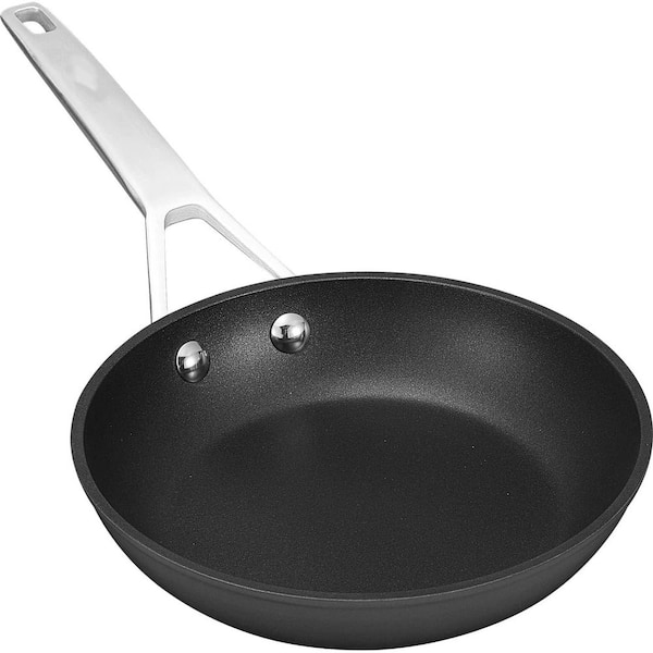 7 in. Black Aluminum Omelette Pan, Carbonize Also Nonstick Omelette Pan, PFOA Free Non-Toxic, Scratch-Resistant