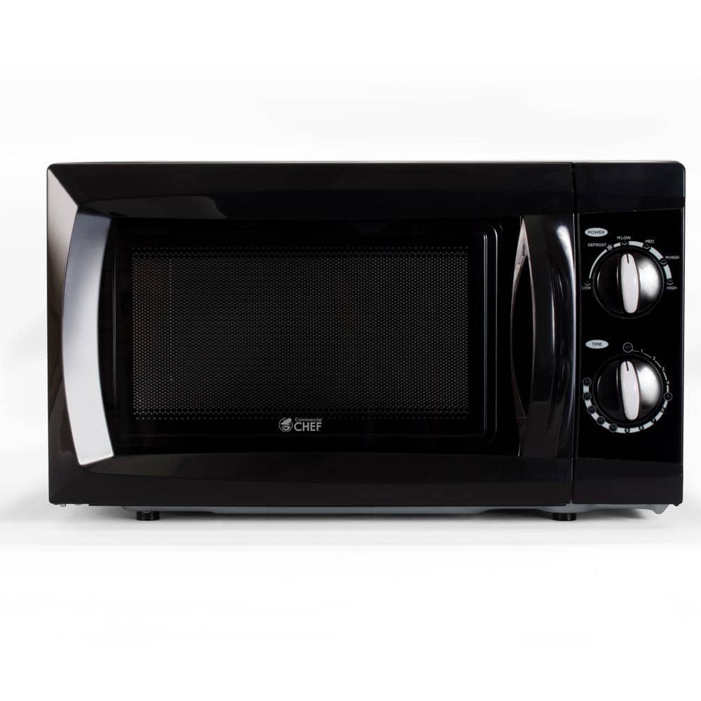 Compact Black Stainless Steel Small Countertop Microwave Oven