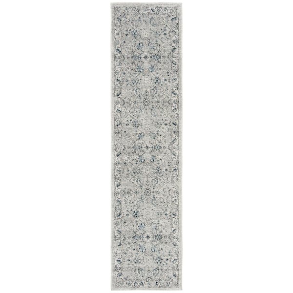 Charleston Gray/Dark Gray 2 ft. x 5 ft. Floral Area Rug