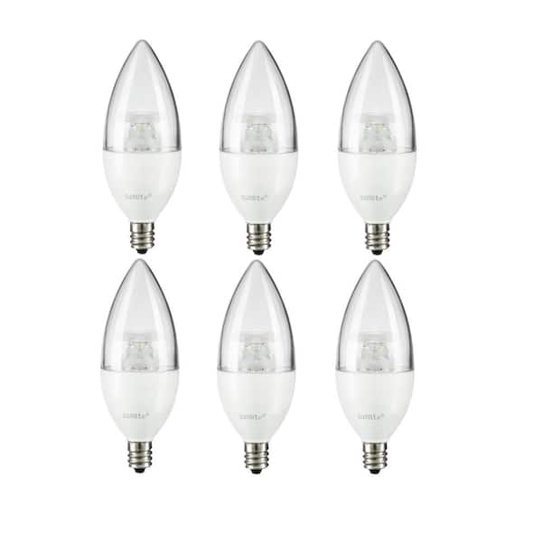 Sunlite 40-Watt Equivalent B11 Energy Star and Dimmable Decorative Candelabra E12 Base LED Light Bulb, Cool White 4000K (6-Pack)