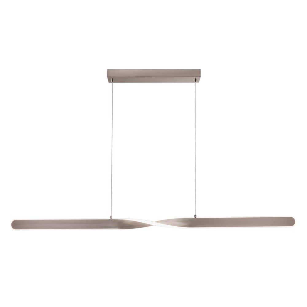 Twist 48" Satin Nickel LED Pendant Light