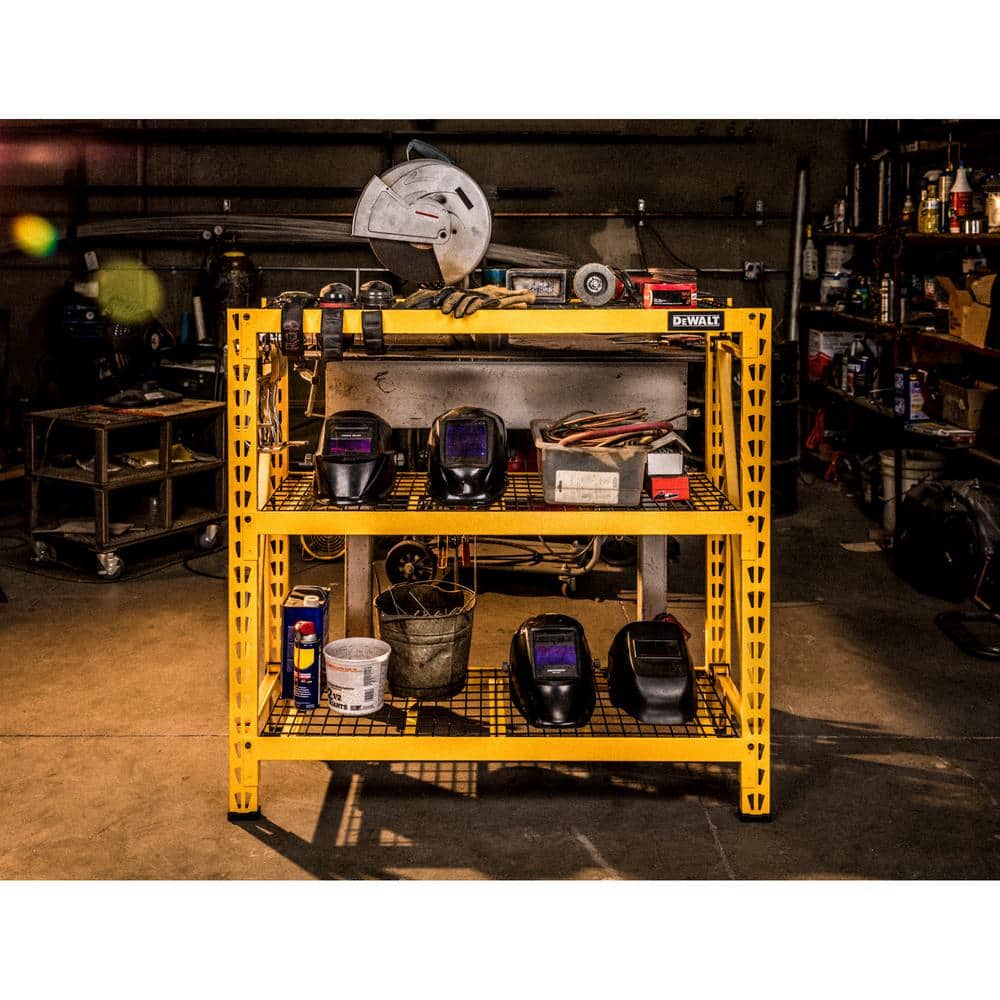 4-Foot Tall Black Steel 3-Tier Industrial Storage Rack