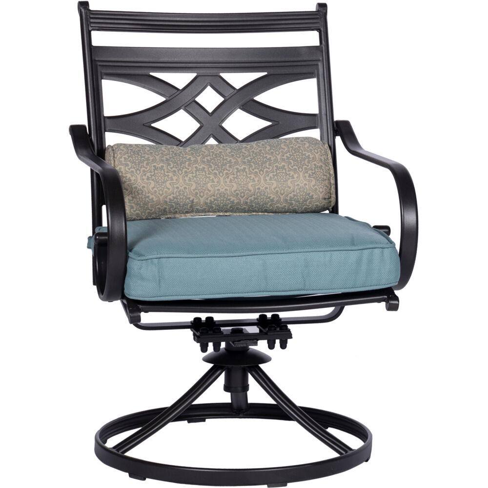 Montclair Ocean Blue 3-Piece Outdoor Bistro Set with Swivel Rockers