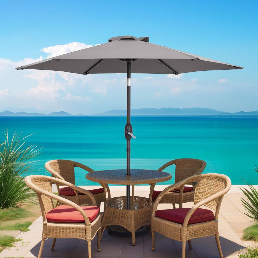 7.5 ft. Round Patio Umbrella with UV Protection, Easy Tilt, and Wind-Resistant Features in Gray price history on PriceWatchPro