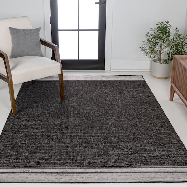 JONATHAN Y Alda Modern Minimalist Mingled Solid Black/Cream