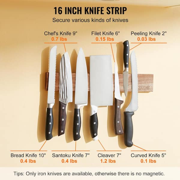 VEVOR Universal Knife Holder Extra Large 1-Knife Storage Holder Stand  Acacia Wood Knife Block with PP Brush Knife Rack TYDJZDK00000HPOVXV0 - The  Home Depot