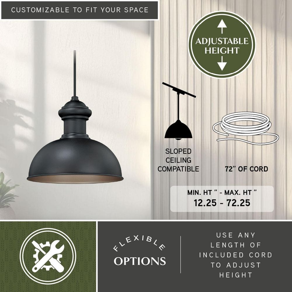 Franklin 10-Inch Gold Glass Farmhouse Pendant Light