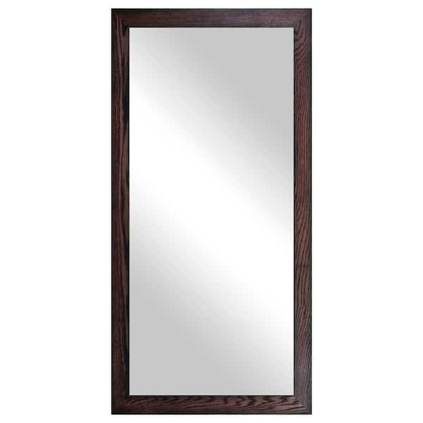 Rayne Mirrors Large Tall (33 in. W x 70 in. H) Wooden Black Cherry Rectangle Wall Mirror